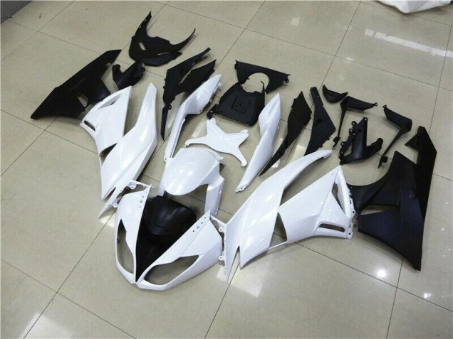 2009-2012 White Kawasaki ZX6R Motorcyle Fairings for Sale