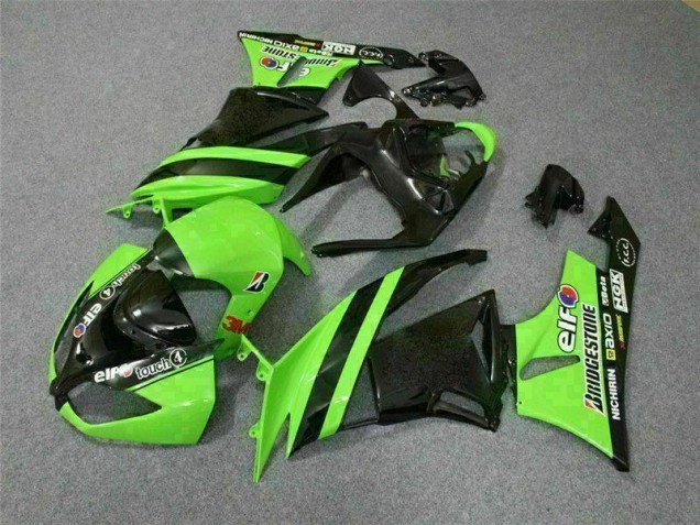 2009-2012 Black Green 3M Touch4 Kawasaki ZX6R Motorbike Fairing for Sale