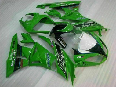 2009-2012 Green Black LeoVince Kawasaki ZX6R Motorcycle Fairing Kit for Sale