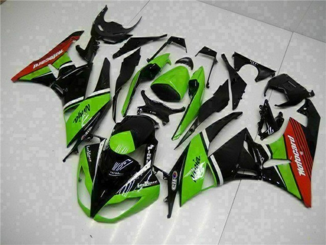 2009-2012 Green Black Red Kawasaki ZX6R Bike Fairing for Sale