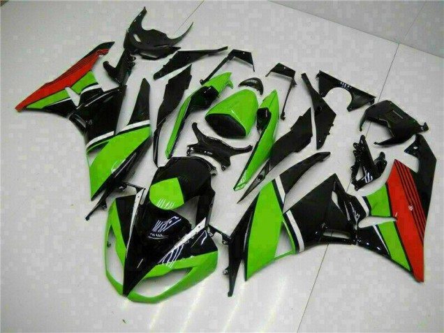 2009-2012 Black Green Red Kawasaki ZX6R Bike Fairing Kit for Sale