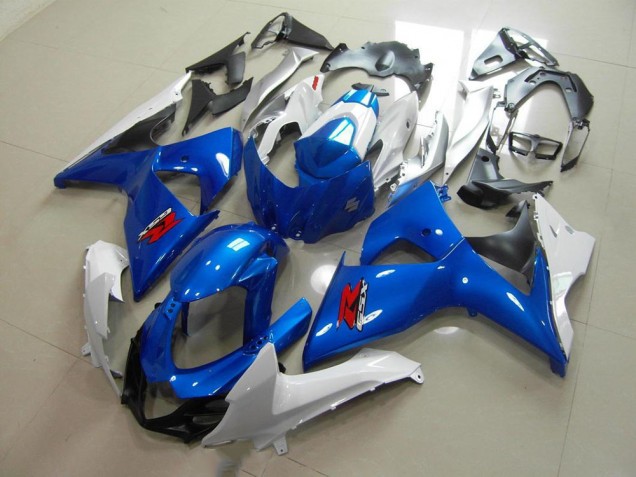 2009-2016 Blue and White OEM Style Suzuki GSXR 1000 K9 Bike Fairing Kit for Sale