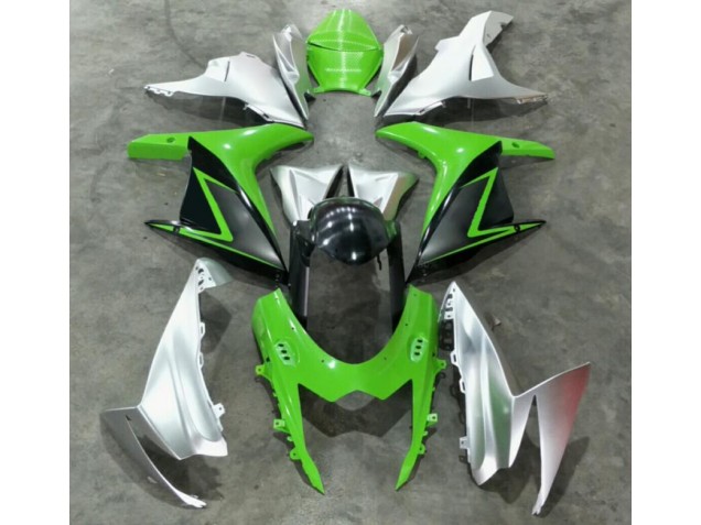 2011-2021 Green Silver Suzuki GSXR 600/750 Bike Fairing Kit for Sale