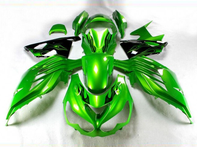 2012-2021 Green Black Kawasaki ZX14R ZZR1400 Motorcycle Fairings Kit for Sale