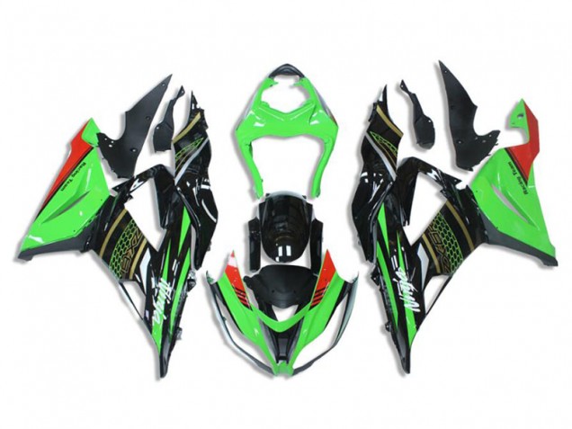 2013-2018 Green Black Kawasaki ZX6R Bike Fairing Kit for Sale