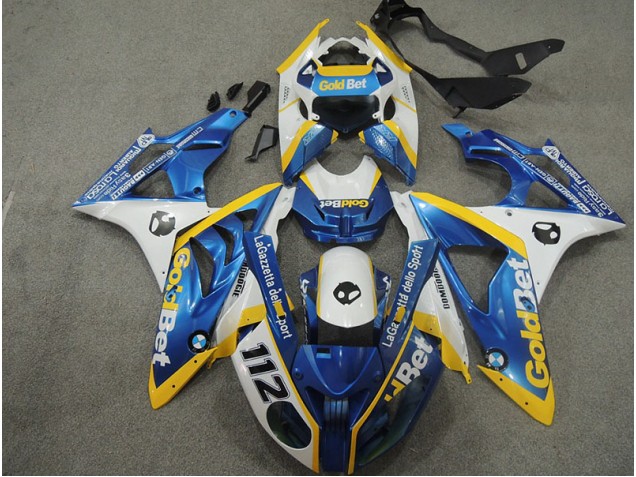 2009-2014 White Blue GoldBet 112 BMW S1000RR Motorbike Fairing for Sale