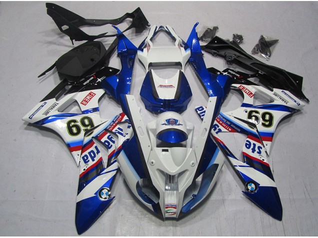 2009-2014 White Blue Sterilgarda 69 BMW S1000RR Motor Fairings for Sale