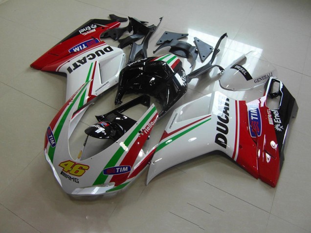 2007-2014 White Red 46 Ducati 1098 Motorbike Fairing for Sale