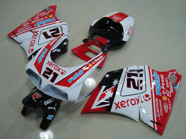 1993-2005 Red White Xerox 21 Ducati 748 916 996 996S Bike Fairing for Sale