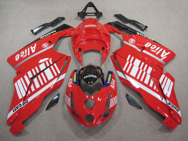 2005-2006 Red White Alice Sandisk Ducati 749 Moto Fairings for Sale