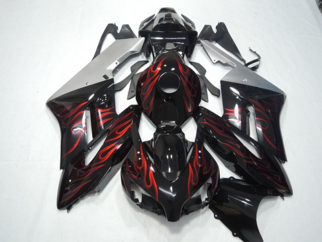 2004-2005 Black Red Flame Honda CBR1000RR Motorbike Fairing for Sale