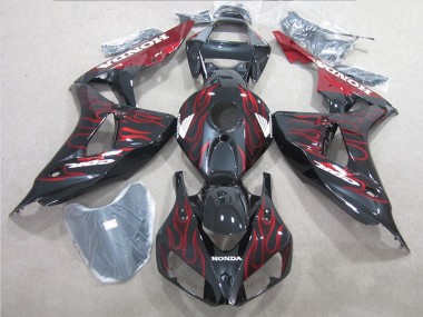 2006-2007 Black Red Flame Honda CBR1000RR Motorbike Fairing for Sale