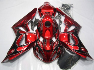2006-2007 Red Black Flame Honda CBR1000RR Replacement Motorcycle Fairings for Sale
