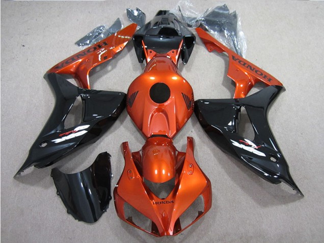 2006-2007 Black Orange Honda CBR1000RR Motorcycle Fairings Kit for Sale