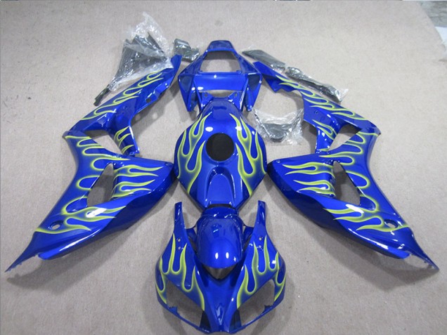 2006-2007 Blue Green Flame Honda CBR1000RR Motorcycle Fairings for Sale