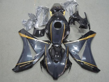 2008-2011 Black Gold Fireblade Honda CBR1000RR Motorbike Fairing Kits for Sale