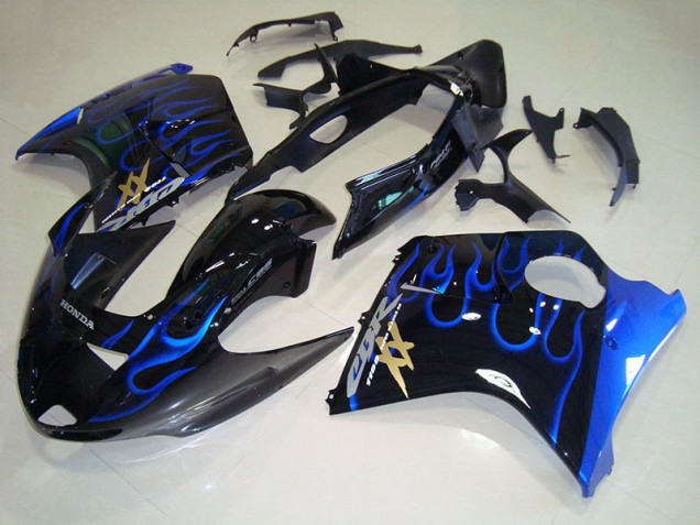 1996-2007 Black Blue Flame Honda CBR1100XX Blackbird Bike Fairing for Sale