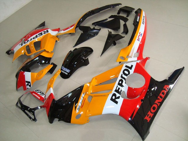 1995-1998 Orange Black Repsol Honda CBR600 F3 Motorbike Fairings for Sale