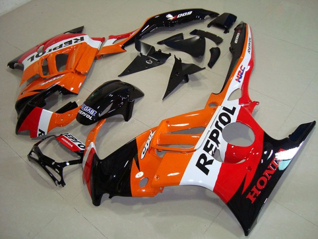 1995-1998 Black Orange Repsol Honda CBR600 F3 Replacement Fairings for Sale