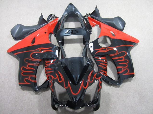 2001-2003 Black Red Flame Honda CBR600 F4i Motorcyle Fairings for Sale