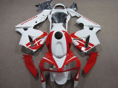 2003-2004 White Red Honda CBR600RR Motorcycle Fairing Kits for Sale