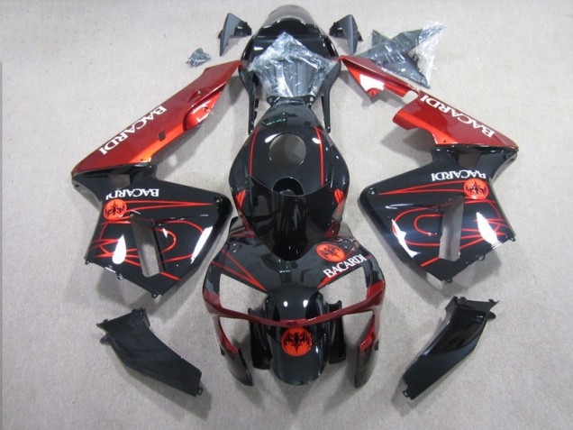 2003-2004 Black Red RACARDI Honda CBR600RR Bike Fairing Kit for Sale