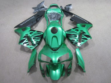 2007-2008 Green Black Honda CBR600RR Motorcycle Fairings Kit for Sale