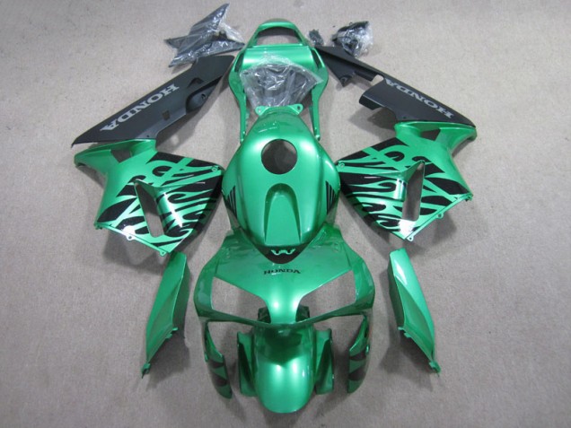 2007-2008 Green Black Honda CBR600RR Motorcycle Fairings Kit for Sale