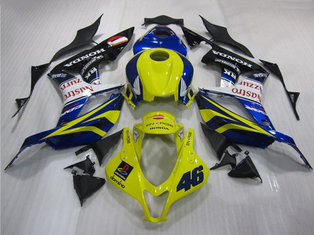 2007-2008 Yellow Blue 46 Honda CBR600RR Motorbike Fairing for Sale