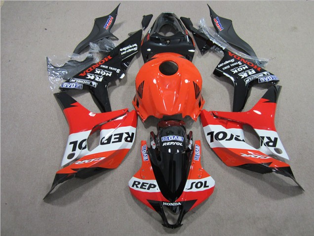 2007-2008 Orange Black Repsol Honda CBR600RR Bike Fairing Kit for Sale