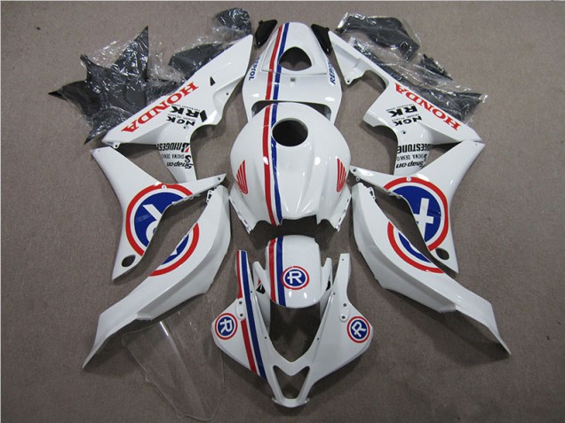 2007-2008 White R Honda CBR600RR Motorcycle Fairings Kits for Sale