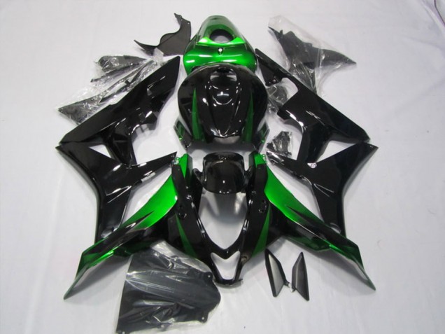 2007-2008 Black Green Honda CBR600RR Motorcycle Replacement Fairings for Sale