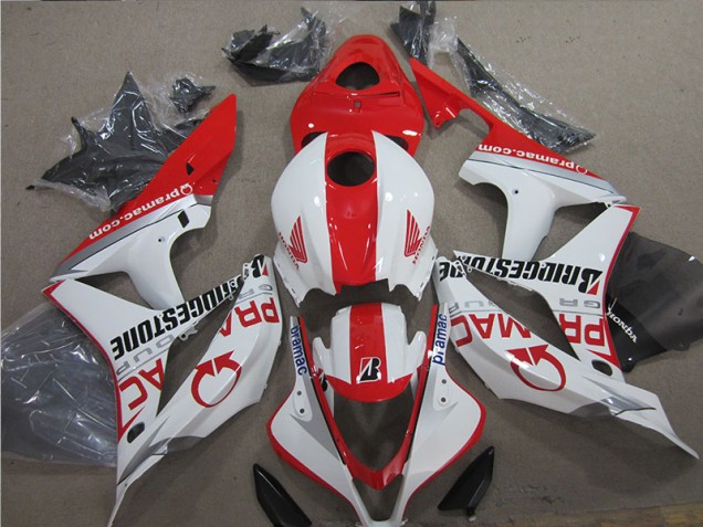 2007-2008 Red White Honda CBR600RR Motor Fairings for Sale