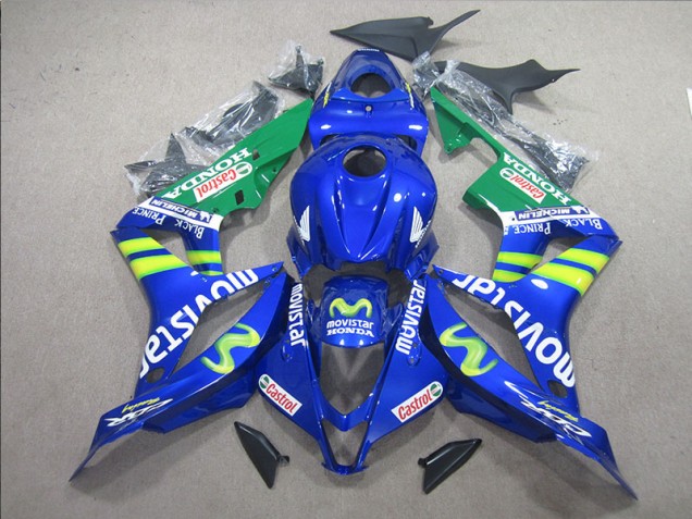 2007-2008 Blue White Movistar Honda CBR600RR Bike Fairing for Sale