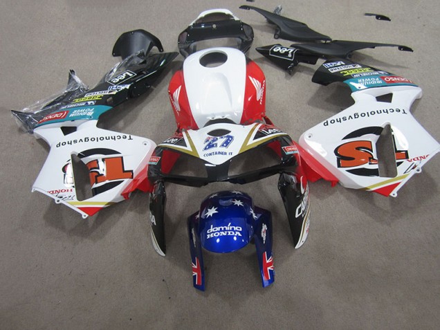 2007-2008 White Red Blue Honda CBR600RR Motorcycle Fairings Kit for Sale