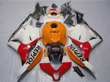 2009-2012 White Orange Black Repsol Honda CBR600RR Motorcycle Fairing Kit for Sale