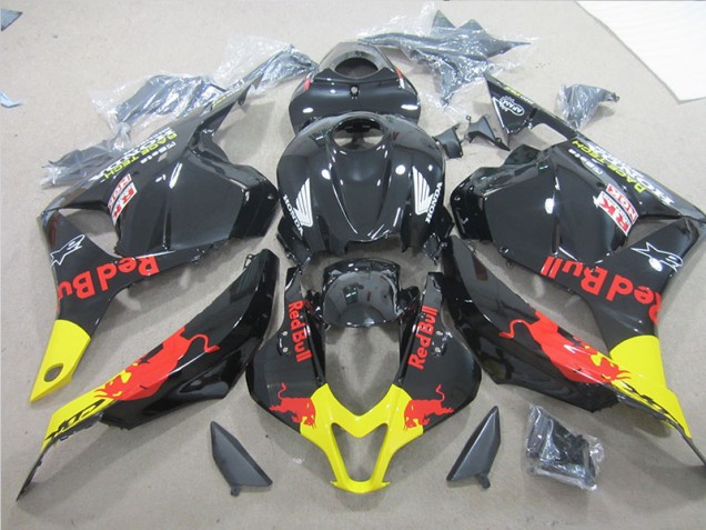 2009-2012 Black Yellow Red Bull Honda CBR600RR Motorbike Fairings for Sale