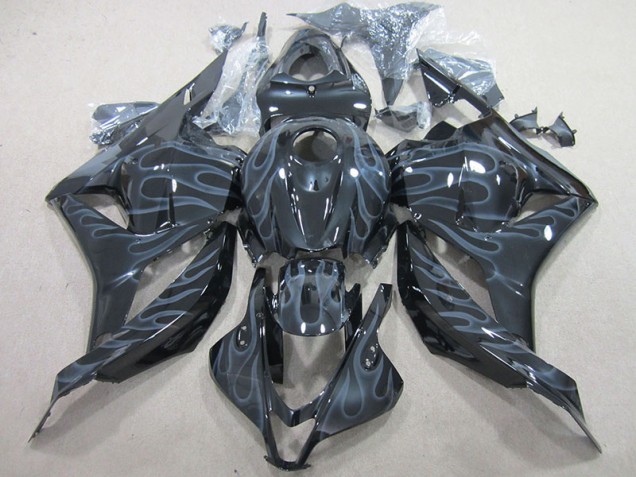 2009-2012 Black Silver Flame Honda CBR600RR Motor Fairings for Sale