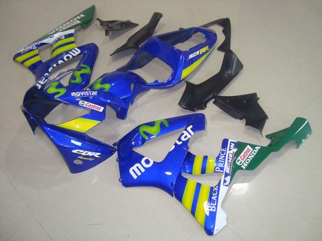 2000-2001 Blue Movistar Castrol Honda CBR900RR 929 Motorcycle Fairings Kit for Sale