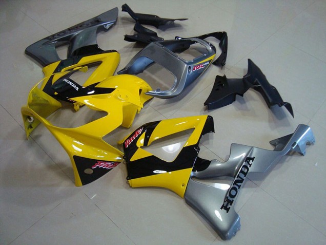 2000-2001 Yellow Silver Honda CBR900RR 929 Motorcycle Fairing for Sale