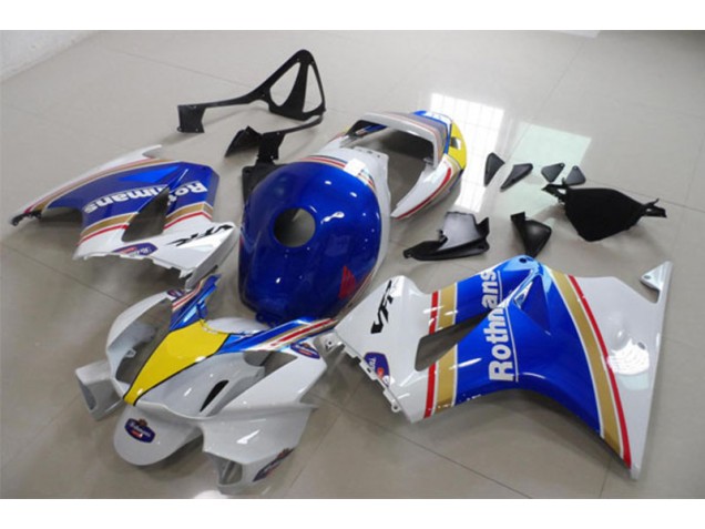 2002-2013 Blue White Rothmans Honda VFR800 Motorcycle Fairing Kits for Sale