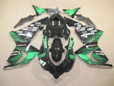 2003-2005 Black Green C-Shock Monster Kawasaki ZX10R Motorbike Fairing for Sale