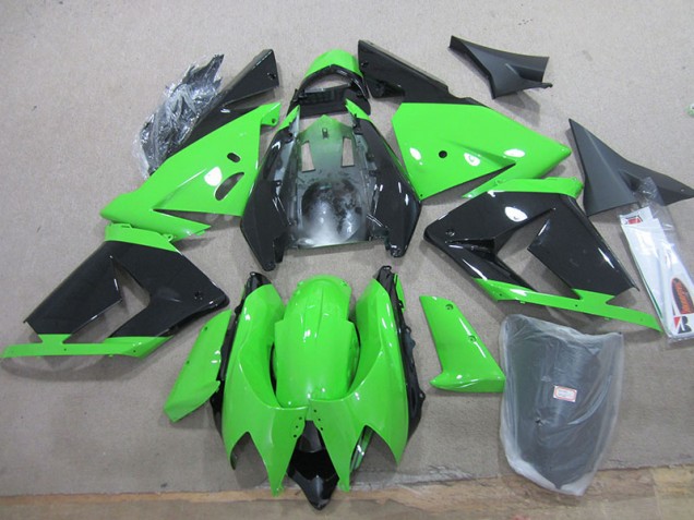 2003-2005 Black Green Kawasaki ZX10R Moto Fairings for Sale