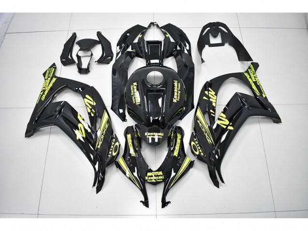 2016-2019 Black Yellow Reacing Team Ninja Kawasaki ZX10R Motorbike Fairing for Sale