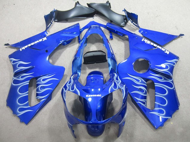 2000-2001 Blue White Flame Kawasaki ZX12R Motorcylce Fairings for Sale