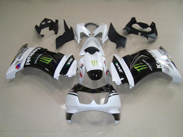 2008-2012 Black White Monster Kawasaki ZX250R Motorbike Fairing for Sale