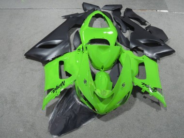 2005-2006 Green Black Ninja 636 Kawasaki ZX6R Motorcycle Fairings Kits for Sale