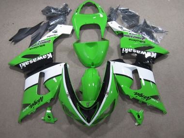 2005-2006 Green White Black Ninja 636 Kawasaki ZX6R Bike Fairings for Sale