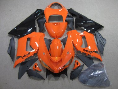 2005-2006 Orange Black Ninja Kawasaki ZX6R Motorbike Fairing Kits for Sale