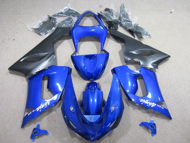 2005-2006 Blue White Ninja 636 Kawasaki ZX6R Motorcyle Fairings for Sale